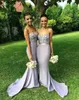 3D 2021 Kwiatowy Wspaniały długi bez ramiączek Sukienki druhna syrena ręcznie robiona na plaży Backless Wedding Dress Dress of Honor