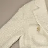 2022 Mangas compridas de primavera Relógios de ancinho jaqueta de marfim jaqueta de marfim cor sólida cor sólida bolsos duplos Belted Cintificados Casacos de Breasted Casacos Longo Outwear Casacos 21O277159