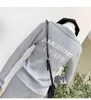 Mode Buchstaben Gestrickte Zwei Stück Hosen Set Frauen Zip-up Tops + Breite Bein Outfits Solide Schlank Hohe Stretch streetwear 210514