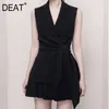 spring Fashion Trend Clothing Solid Color V-neck Belt Royal Sister Small Fragrance Suit Skirt Two-piece WI201 210421