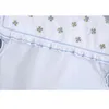 VUWWYV Camicie Donna Bianco Popeline Ruffle Button Up Donna Summer Contrast Ricamo Top senza maniche Donna 210430