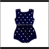 Jumpsuitsrompers Clothing Baby Kids Maternity Drop Delivery 2021 Infant Baby Knitted Rompers 3 Dot Printed Sleeveless Solid Wool Jumpsuit Wai