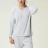 IEFB / men's clothing pleated t-shirts male spring loose trendy base V-neck pullover long sleeve tops 9Y3840 210524