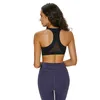 LU-87 Mesh Patchwork Sport-BH-topp för kvinnor Fitness Högt stöd Push Up Ladies Yoga Brassier Dubbel axelrem Girl Active Wear