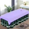 Professionella kosmetiska salongplåtar Spa Massage Behandlingsbäddsbord Skivlakan med hål Drop Shipping Bed Sheet F0214 210420