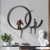 Creative Thinker Figur 3D Stereo Wall Hanging Home Dekorativ modern smidesjärn Hantverk Bakgrundsdekoration Ornament Figurer Figurer