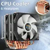 Aurora 3 Pin Podwójny wentylator 6 Copper Tube Dual Tower CPU Chłodzenie Cooler Heatsink do Intel AMD - White