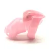 Roze ht v4 super kleine mannelijke kuisheid kooi met 4 penis ring plastic lul kooi penis bondage fetish kuisheidsgordel volwassen sex speelgoed S0825