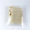 Naturlig Sisal Mesh Soap Saver Pouch med Drawstring Exfoliating Dusch Bad Bad Väskor för skum 4st / lot