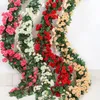 Decoratieve bloemen kransen 69 hoofd kunstmatige rose wijnstok opknoping zijde voor muur decor rotan nep planten verlaat garland bruiloft home decorat