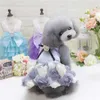 Małe psy Dziewczyna Słodki Kwiat Księżniczka Spódnica Bez Rękawów Tutu Dress Puppy Cat Pussy Teddy Odzież Urodziny Party Wedding Dresses