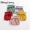 Zomer baby meisje shorts boog knoop houten oor brood lantaarns shorts grote pp broek jongens shorts zomer meisjes korte legging 210701