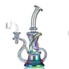 Vattenpipor Glasbong Recycler Dab Rig Rökning Vattenpipor Smoke Bongs Tornado Cyclone Recyclers 9 Inch 14mm Joint With Quartz Banger Eller glidskål Partihandel