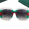 Quality Design G0083S Square Bigrim Sunglasses Rainbow Patchwork Plank Gradient Sun Glasses UV400 For Women 5524140 Fashion Female300J