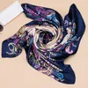 Scarf Silk Satin Kvinnor Sommar Square Small Bag Wrap Bohemian Retro Ladies Scarves Indian Muslim Islamic Kerchief Headband Hats d