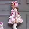 Kinder Boutique Blumenkleid für Mädchen Kinder Spanischer Palast Langarm Sets Baby Geburtstag Niedliches Kleid Kleinkind Kleidung 210317