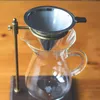 Wiederverwendbare Mesh-Kaffeetropfer Edelstahlfilter Trichterhalter Filter für Pour Over Maker 210423