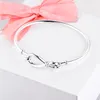 Infinity Knot BangleS Woman DIY Making Sterling Silver Jewelry Beaded Chain Fashion Female Bracelets