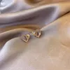 Coeur perle cristal boucles d'oreilles clou creux saint valentin cadeau alliage oreille goutte femmes fête d'anniversaire 925 argent amour boucle d'oreille bijoux accessoires