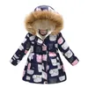 Addensare inverno ragazze giacche moda stampata capispalla con cappuccio per bambini interni più velluto caldo cappotti regalo di Natale 211203