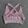 2 stks Yoga Set Naadloze Camouflage Dames Fitness Kleding Sportkleding Gymleggings Gewatteerde Push-up Strappy BH Past 210802