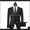 Anzüge Blazers Apparel Drop Lieferung 2021 Business Mode Top Männliche Kostüm Elegante Dreidepel Anzug Männer Britischer Stil Ropa Hombre Herren CLEANIN