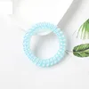 Women Girl Rubber Hair Rope Elastic Hairbands Headband Spiral Shape Coil HairTies Headwear Telephone Wire Line HairAccessories LLS425-WLL