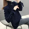 Ebaihui теплый синель вязаные пуловеры женские свитера рукава повязка девушки трикотаж осень зима лук черепаха шеи свитер х0721