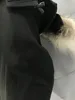Femmes hiver loisirs de plein air sports doudoune blanc canard coupe-vent parker long col en cuir casquette chaude véritable concepteur de fourrure de loup s242I