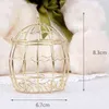 Mini metal gold vintage retro bird cage candy boxes baby shower favor gift box for guests party birthday Souvenir 211216