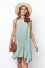 Polka Dot Sukienka Kobiety Letnie Plaża Dorywczo Dress Plus Size Bez Rękawów Żółty Luźny Linia Midi Beach Suknie Vestidos 210715