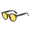 Solglasögon lioumo mode dubbel bridge design runda för män kvinnor vintage kattögon körglasögon UV400 trendiga nyanser gafas sol306g