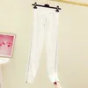 2021 Spring Autumn Sports Pants New Side Zipper Elastic-Waist Slim-Fit Pants Female Slimming Fashion Casual Cotton Long Pants Q0802