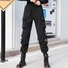 Kobiety Moda Streetwear Cargo Czarny Elastyczna Talia Joggers Kobiet Luźne Spodnie Dorywczo Plus Rozmiar Harem Spodnie 12825 210417