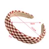 Houndstooth Elastyczny Hoop Hoop Retro Wielokąt Wzór Pałąk Jesień Damskie Hairbands Akcesoria do włosów