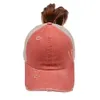 패션 파티 장식 포니 테일 모자 16 색상 씻어 메쉬 Leopard 위장 할로우 디자인 야구 모자