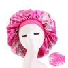 10pcs / lot dames femmes satin soie solide bonnet bonnets sommeil nuit casquette couvre-chef chapeau élastique extensible perm cheveux surdimensionné taille 345l