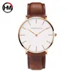 Hm de Alta Qualidade Rosa Relógio De Ouro Mens Mens Simples Waterproof Wrist Watch Watch Dress Moda Vestido de Quartzo Relógio Erkek Kol Saati X0625