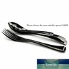 20 30個の光沢のある黒のフラットウェアカトラリーセット18/10ステンレススチールの食器棚ステーキナイフディナーフォークスプーンシルバーウェアセット1工場価格専門のデザイン品質