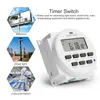 Timers TM618H-2 220V Digital Timer Switch 7 Days Weekly Programmable Time Relay Programmer Built-in Rechargeable Battery