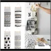 Boxes & Bins Black White Pattern Cotton Linen Hanging Storage 3 Pockets Mounted Wardrobe Hang Bag Wall Pouch Cosmetic Toys Organizer E Tj53Q