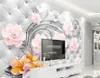 Fond d'écran personnalisé 3D Soulagement en trois dimensions Fleur Plante Soft Forfait Pattern TV Fond de fond Mur salon mural
