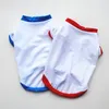 Sublimation Blanks Dog Clothes White Blank Puppy Shirts Solid Color Small Dogs T Shirt Cotton Pet Outwear Supplies