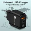 18W Quick Charge QC 3.0 PD Tipo c USB Caricabatterie per telefoni cellulari US EU UK Plug per Iphone 11 12 Pro Max X Xr 7 8Plus Samsung Note 20