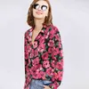 Casual Blouse Women Floral Print Turn Down Collar Shirt Långärmad Office Blouses Plus Size Tops Chemisier Femme 210508