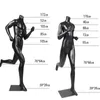 Sport Män och Kvinnors Running Mannequin Full Body Muskel Modell Svart Färg
