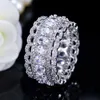 Lyxig brett cirkel Kvinnor ringar ovala AAA Cubic Zirconia och Mode Round CZ Ring Engagement Bröllop Smycken R055 210714