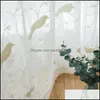 Gardin deco el levererar gardencurtain draperier fågel broderad tulle för vardagsrum ren voile sovrum fönster skärm kök tyg hem