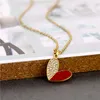 Pendant Necklaces Low Price Jewellery Retro Titanium Steel Simple Heart-shaped Dripping Love Zircon Clavicle Women's Heart For Girls