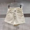 Deat Summer Spring Pressalls Белый сплошной цветовой орехой повязка по бингам модные джинсовые шорты MZ603 210709
